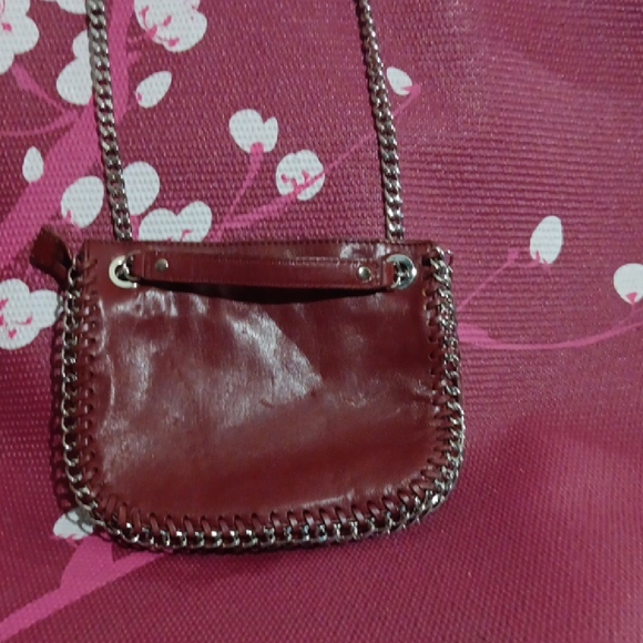 Michael Kors Burgundy Chain-Trimmed Crossbody Bag